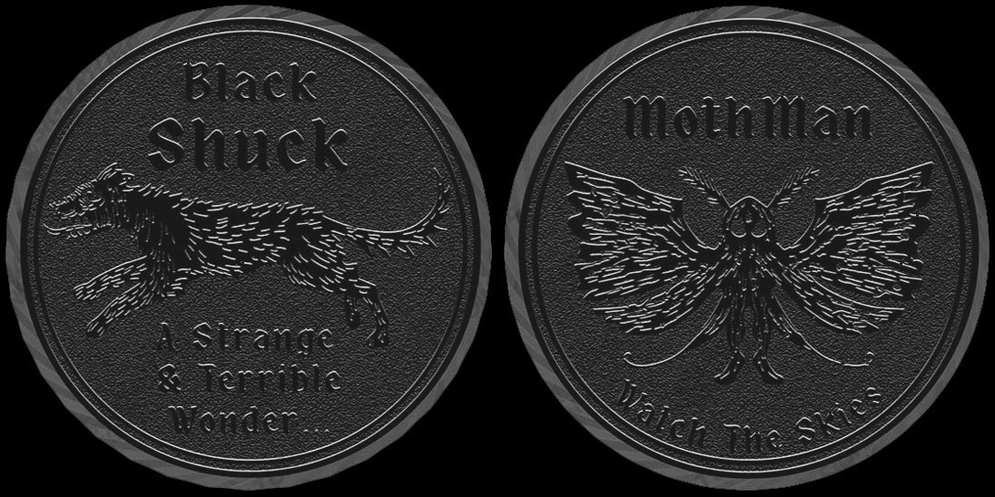 Cryptids Playing Cards - Black Shuck & Mothman - Two Deck & Coin Set