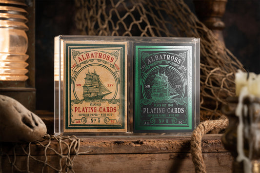 ALBATROSS 2x DECK SET IN ENGRAVED X2 CARAT CASE