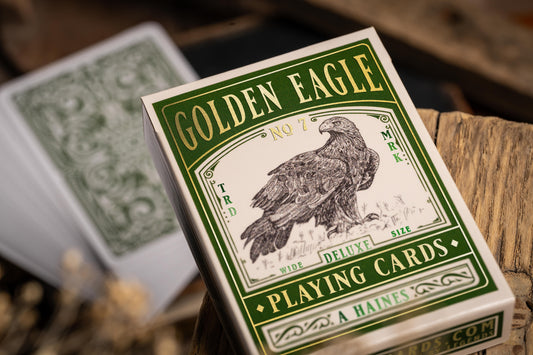 DOUBLE SET - GOLDEN EAGLE No. 7 VINTAGE PLAYING CARDS (1x STANDARD 1x GILDED)
