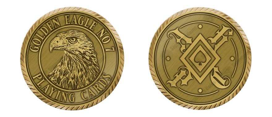 DOUBLE SET + COIN - GOLDEN EAGLE No. 7 VINTAGE PLAYING CARDS (1x STANDARD 1x GILDED 1x COIN)