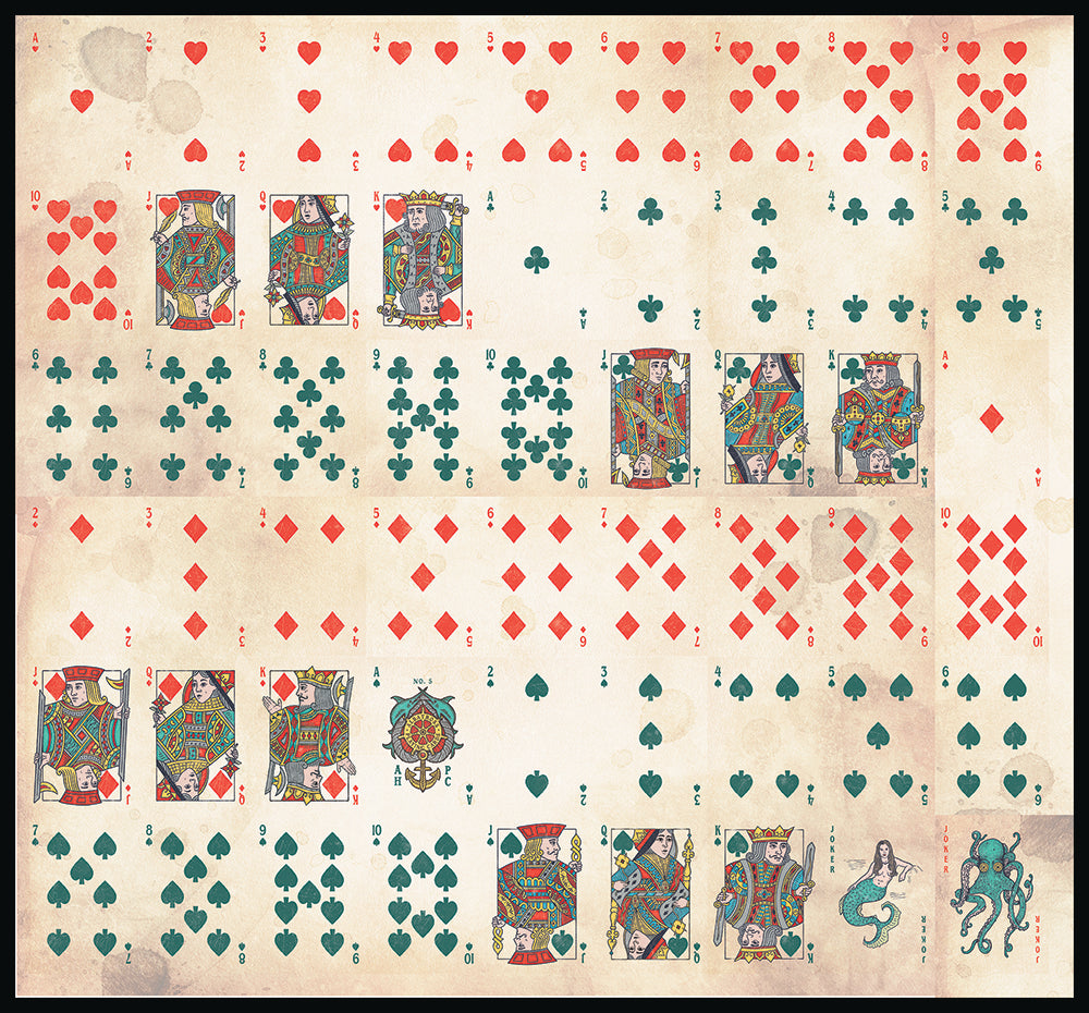 Uncut Sheet - Albatross No. 5 Nautical Playing Cards