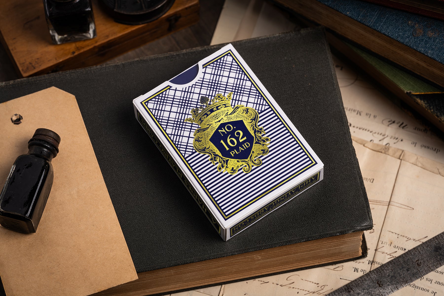 vintage plaid number 162 playing cards | a haines | hand-drawn in manchester | made entirely in england | letterpress tuck | signed & numbered luxury playing cards limited edition UK