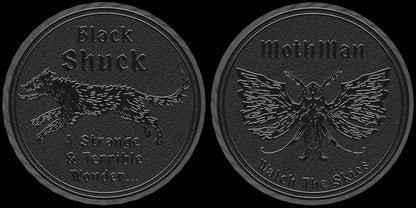 Cryptids Playing Cards - Black Shuck & Mothman - Collectors Tobacco Tin & Coin Set