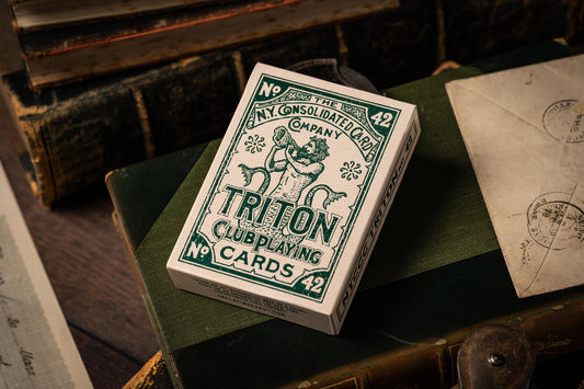 TRITON No. 42 PLAYING CARDS ANTIQUE RESTORATION - SEA GREEN
