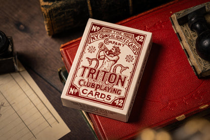 Triton 42 Club Playing Cards - Rosewood Red