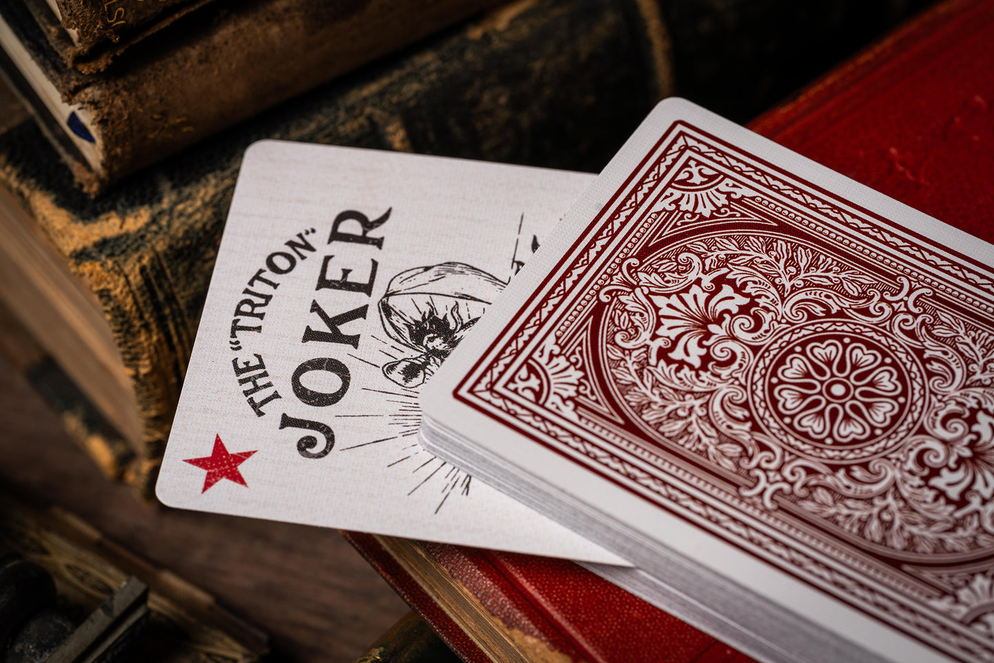 Triton 42 Club Playing Cards - Rosewood Red