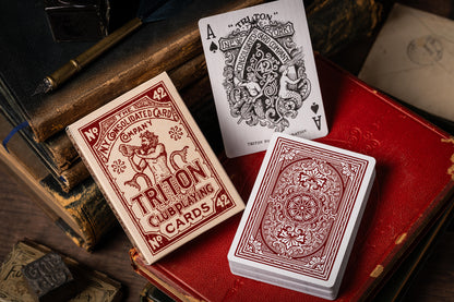 Triton 42 Club Playing Cards - Rosewood Red