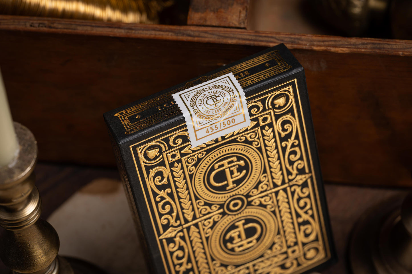 limited & numbered edition | luxury the card inn clubhouse classic elegant playing cards | embossed and foiled boxes | cold foil backs | premium playing cards designed by A. Haines