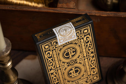 limited & numbered edition | luxury the card inn clubhouse classic elegant playing cards | embossed and foiled boxes | cold foil backs | premium playing cards designed by A. Haines