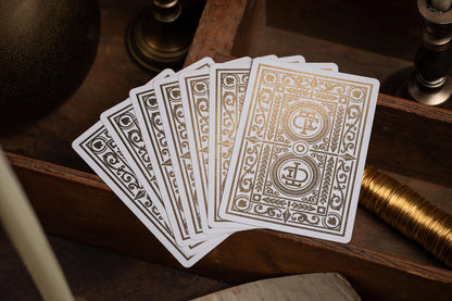 backs | luxury the card inn clubhouse classic elegant playing cards | embossed and foiled boxes | cold foil backs | premium playing cards designed by A. Haines