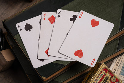 imported playing cards - burgundy edition - vintage hand-drawn playing cards - classic - a. haines - face cards