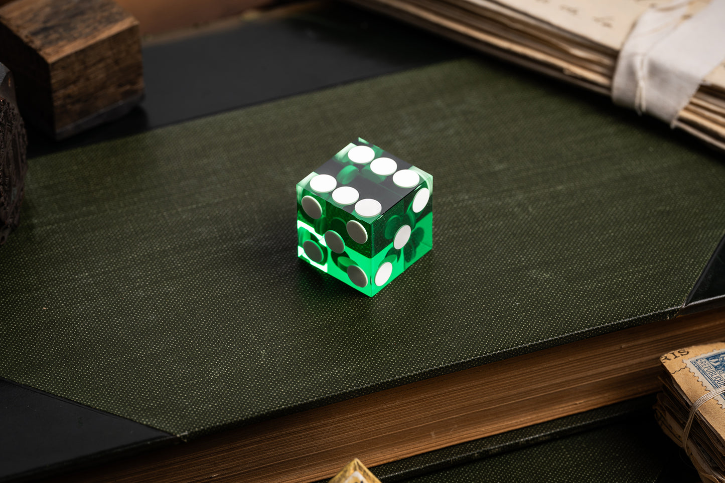 precision casino craps dice translucent green acrylic | a. haines playing cards | crown series poker