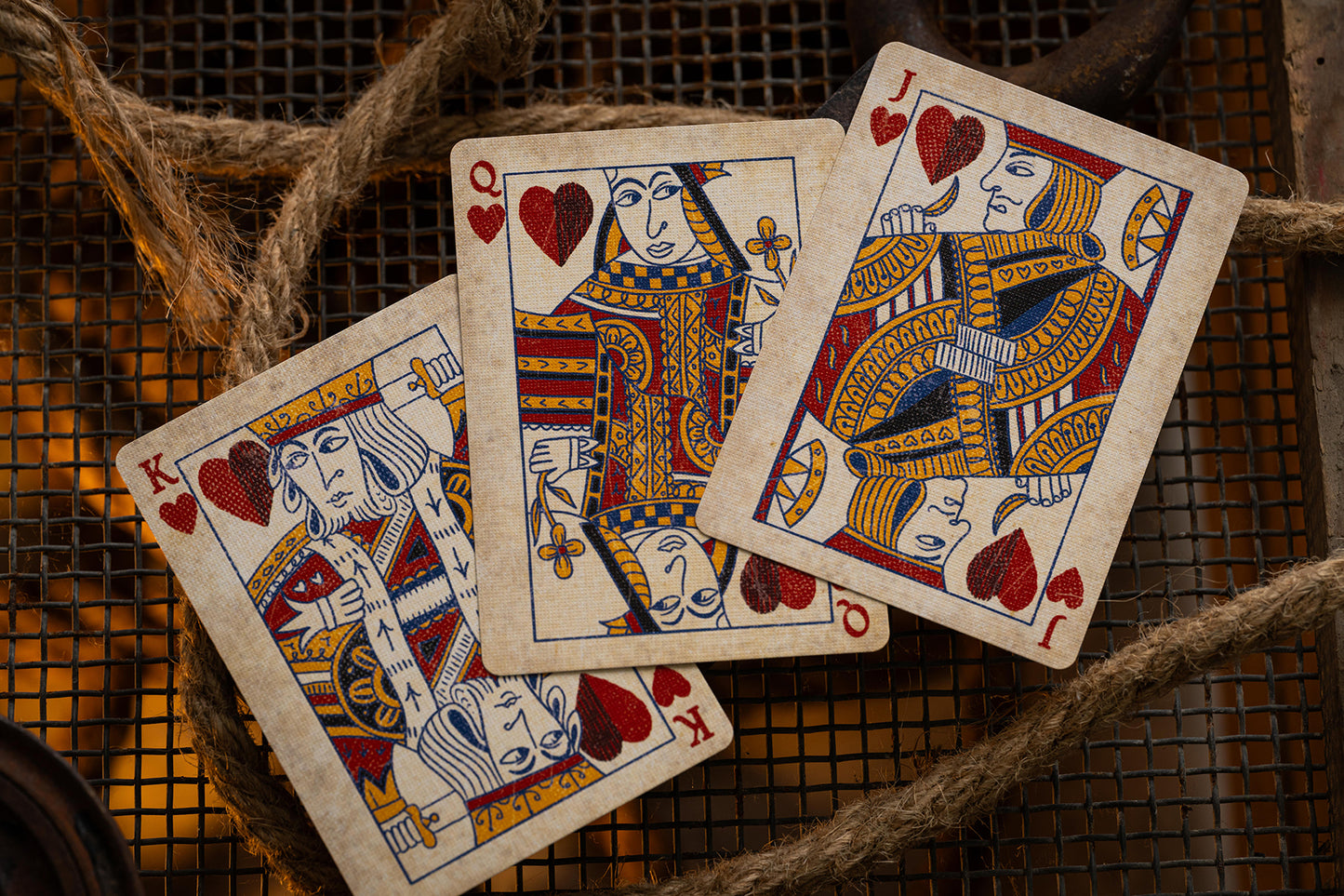 vintage hand-drawn court playing cards