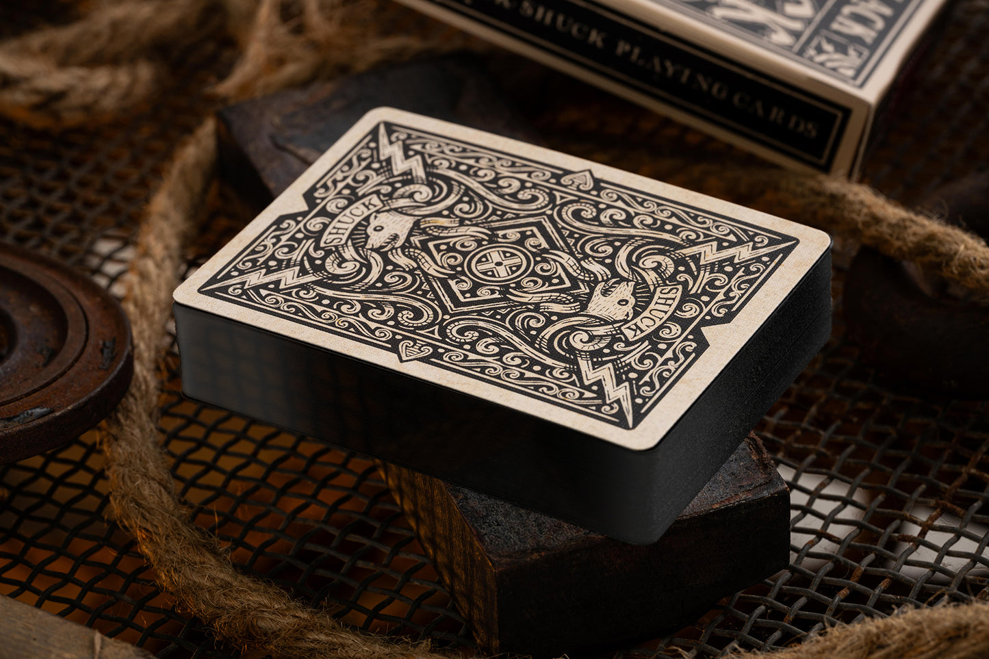 black gilded premium vintage playing cards | black shuck cryptids | a. haines | card games UK