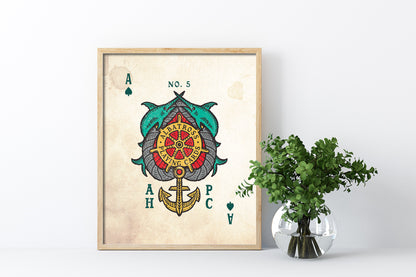 Premium Art Print - "Museum Quality" Matte Paper - 20x25 cm / 8x10″ - Albatross Ace of Spades