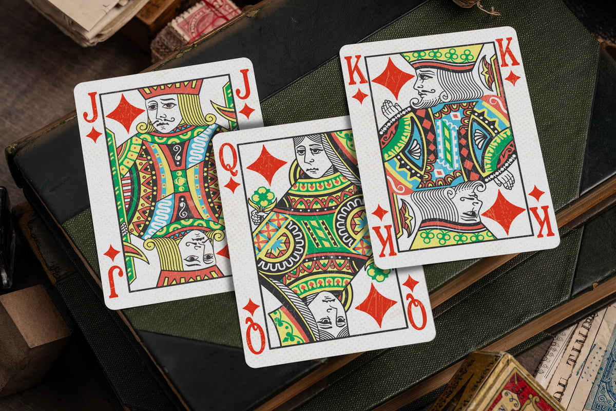vintage matchbox artwork - tiger vs snake playing cards - court cards with 4 way index - premium playing cards