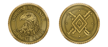 DOUBLE SET + COIN - GOLDEN EAGLE No. 7 VINTAGE PLAYING CARDS (1x STANDARD 1x GILDED 1x COIN)