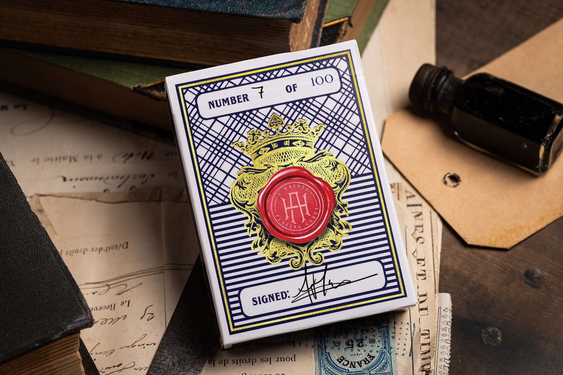 vintage plaid number 162 playing cards | a haines | hand-drawn in manchester | made entirely in england | letterpress tuck | signed & numbered luxury playing cards limited edition UK
