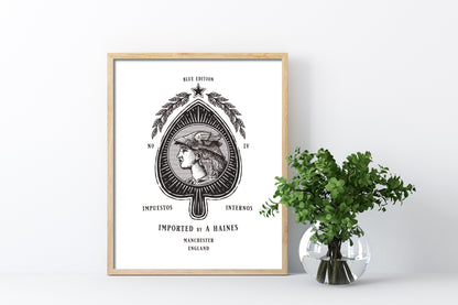 premium art prints | vintage playing cards | ace of spades | games room, mancave, studio | Manchester, England | A Haines