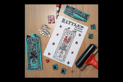 Rattler The Great Magician Two Print Bundle - 5 x 7 - Hand-carved Lino Block Print - Signed & Limited Of 20