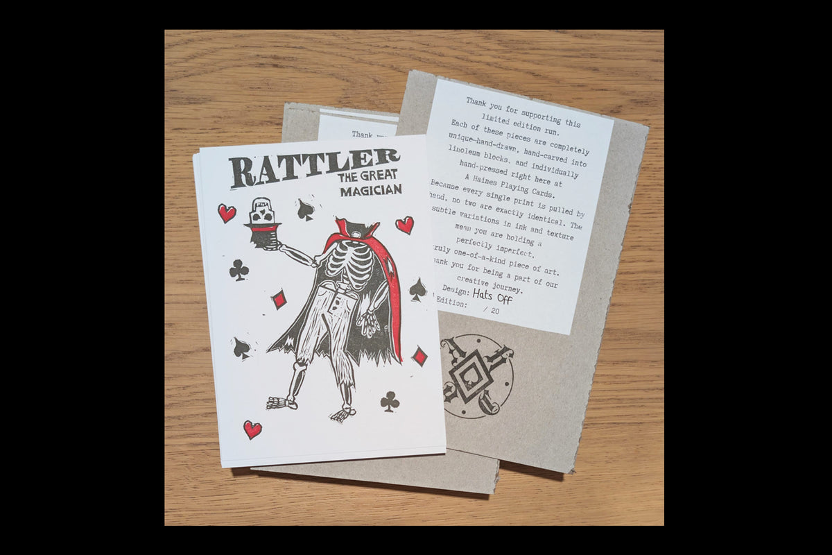 Rattler The Great Magician Two Print Bundle - 5 x 7 - Hand-carved Lino Block Print - Signed & Limited Of 20