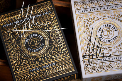 signed luxury embossed foiled TCI clubhouse playing cards - premium classic playing cards - A. Haines