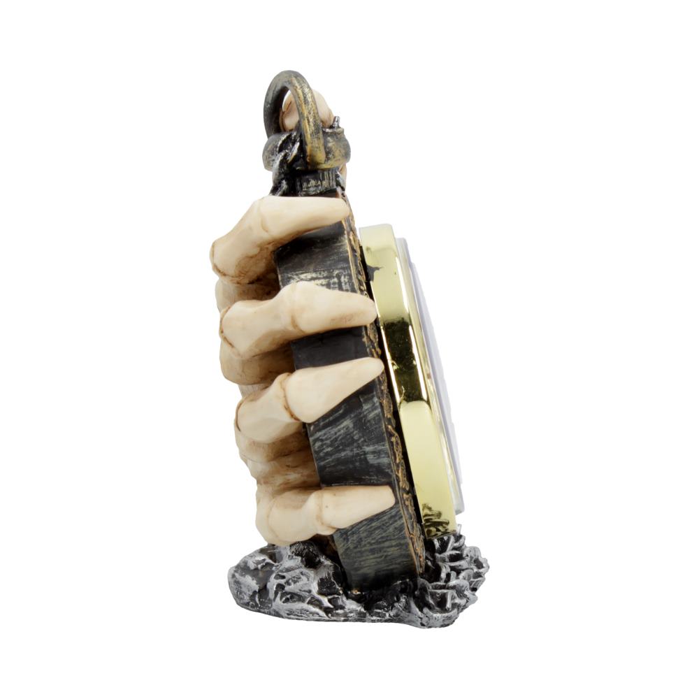 CLOCK - "ABOUT TIME" POCKET WATCH WITH SKELETON HAND